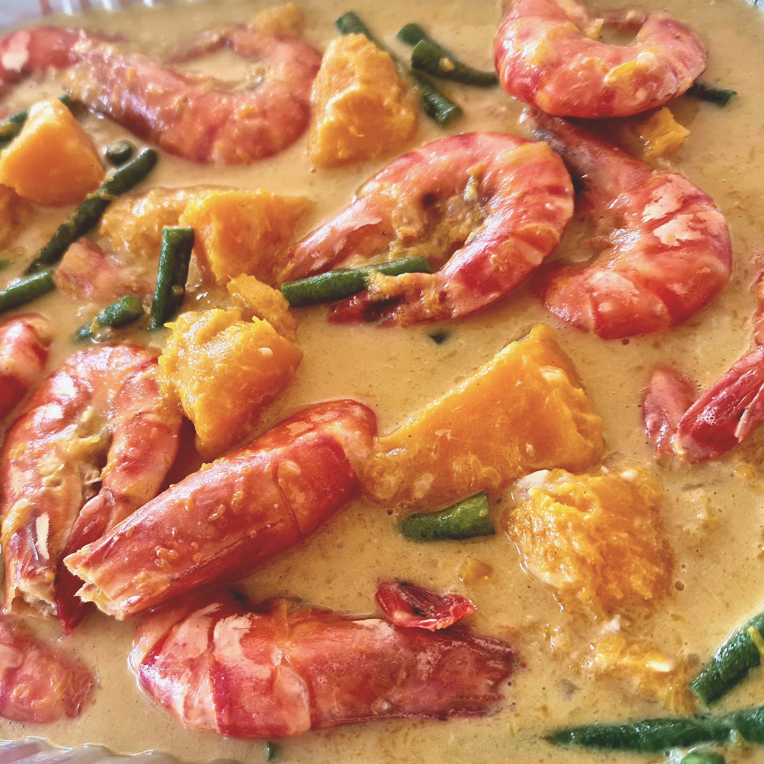 Ginatang Hipon sa Sitaw at Kalabasa